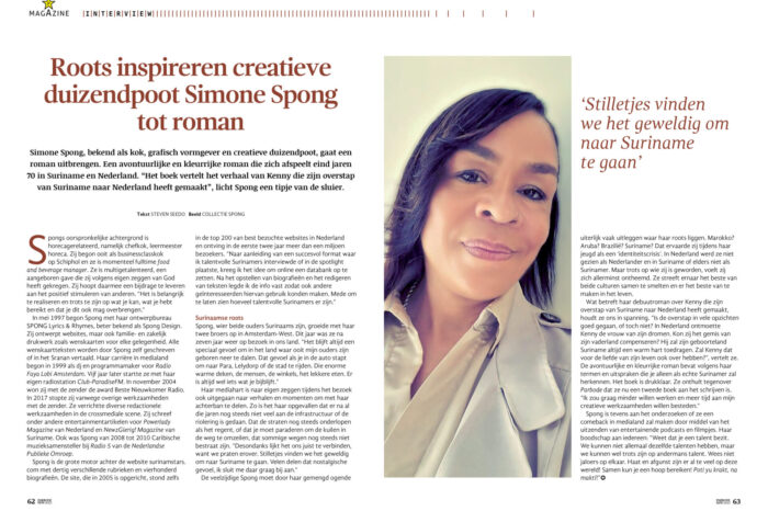 Roots inspireren creatieve duizendpoot Simone Spong tot roman - Parbode Sneak Peek